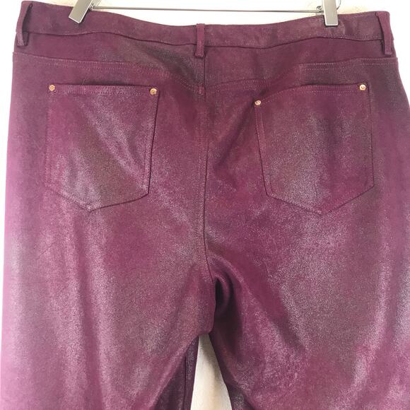 Chico's Faux-Suede Slim Pants Shimmery Pull-On Ultimate Fit Jegging Size 3/XL/16 - Picture 4 of 12